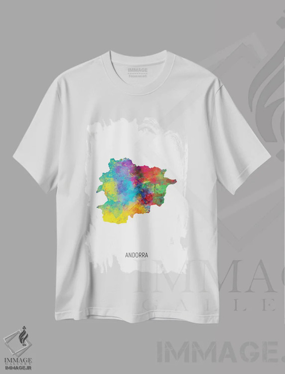 تیشرت سفید طرح دار – تیشرت نقشه ,نقشه آندورا اثر مایکل تامپست immage.ir