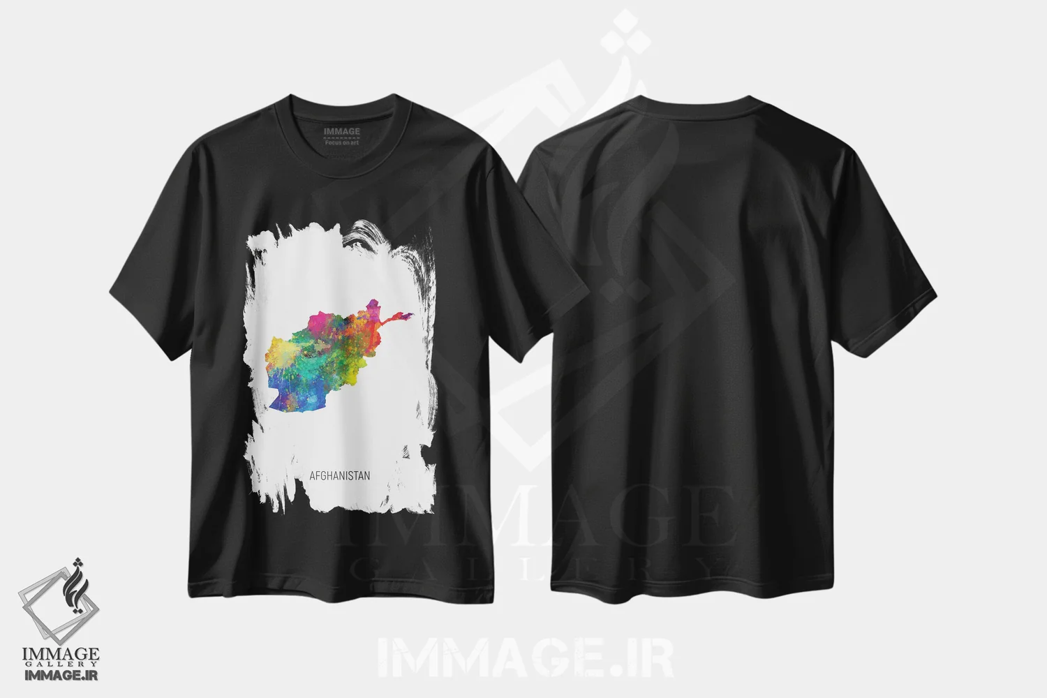 تیشرت مشکی طرح دار – تیشرت فرهنگی ,نقشه افغانستان اثر مایکل تامپست immage.ir