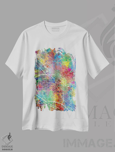 تیشرت سفید طرح دار – تیشرت شهری ,نقشه بویزی آیداهو اثر مایکل تامپست فروشگاه ایماژ