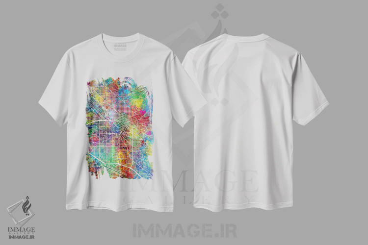 تیشرت سفید طرح دار – تیشرت شهری ,نقشه بویزی آیداهو اثر مایکل تامپست فروشگاه ایماژ