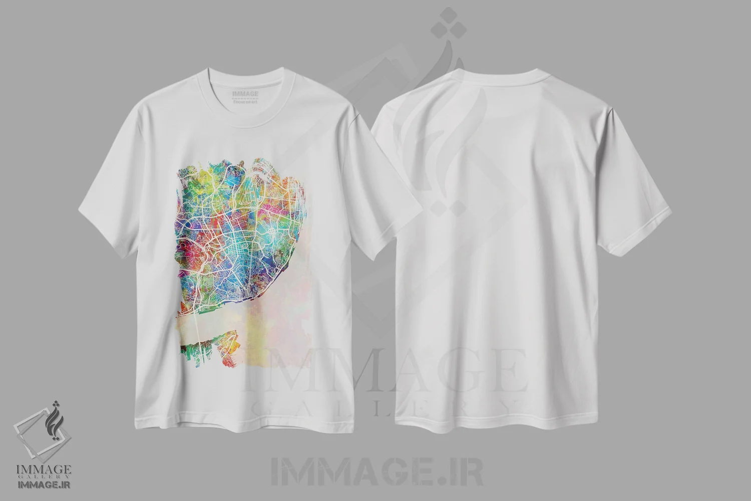تیشرت سفید طرح دار – تیشرت گردشگری ,نقشه لیسبون پرتغال اثر مایکل تامپست فروشگاه ایماژ