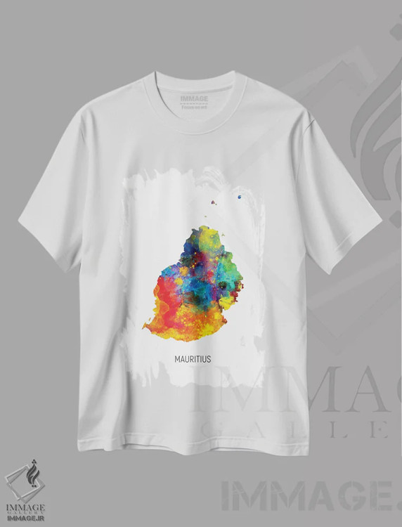 تیشرت سفید طرح دار – تیشرت نقشه ,نقشه موریس اثر مایکل تامپست فروشگاه ایماژ