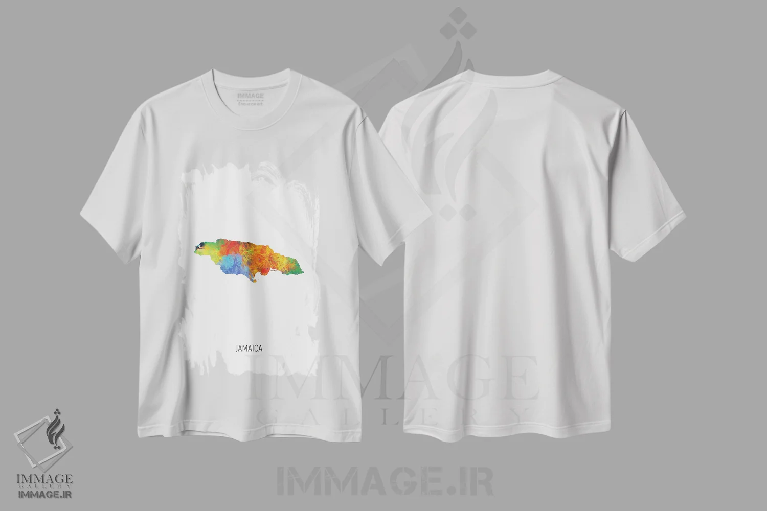 تیشرت سفید طرح دار – تیشرت طبیعت ,نقشه جامائیکا اثر مایکل تامپست immage.ir
