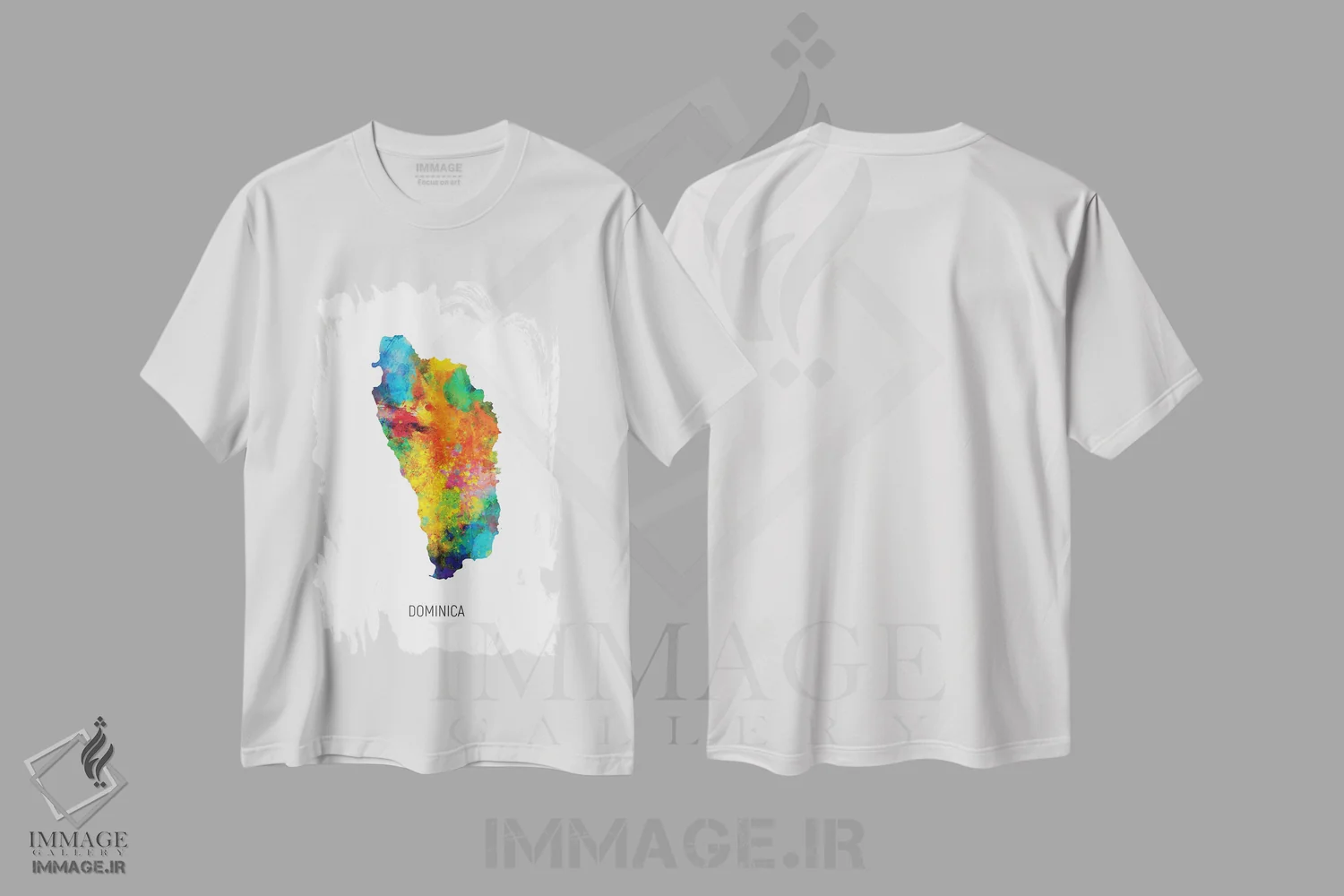تیشرت سفید طرح دار – تیشرت طبیعت ,نقشه دومینیکا اثر مایکل تامپست immage.ir