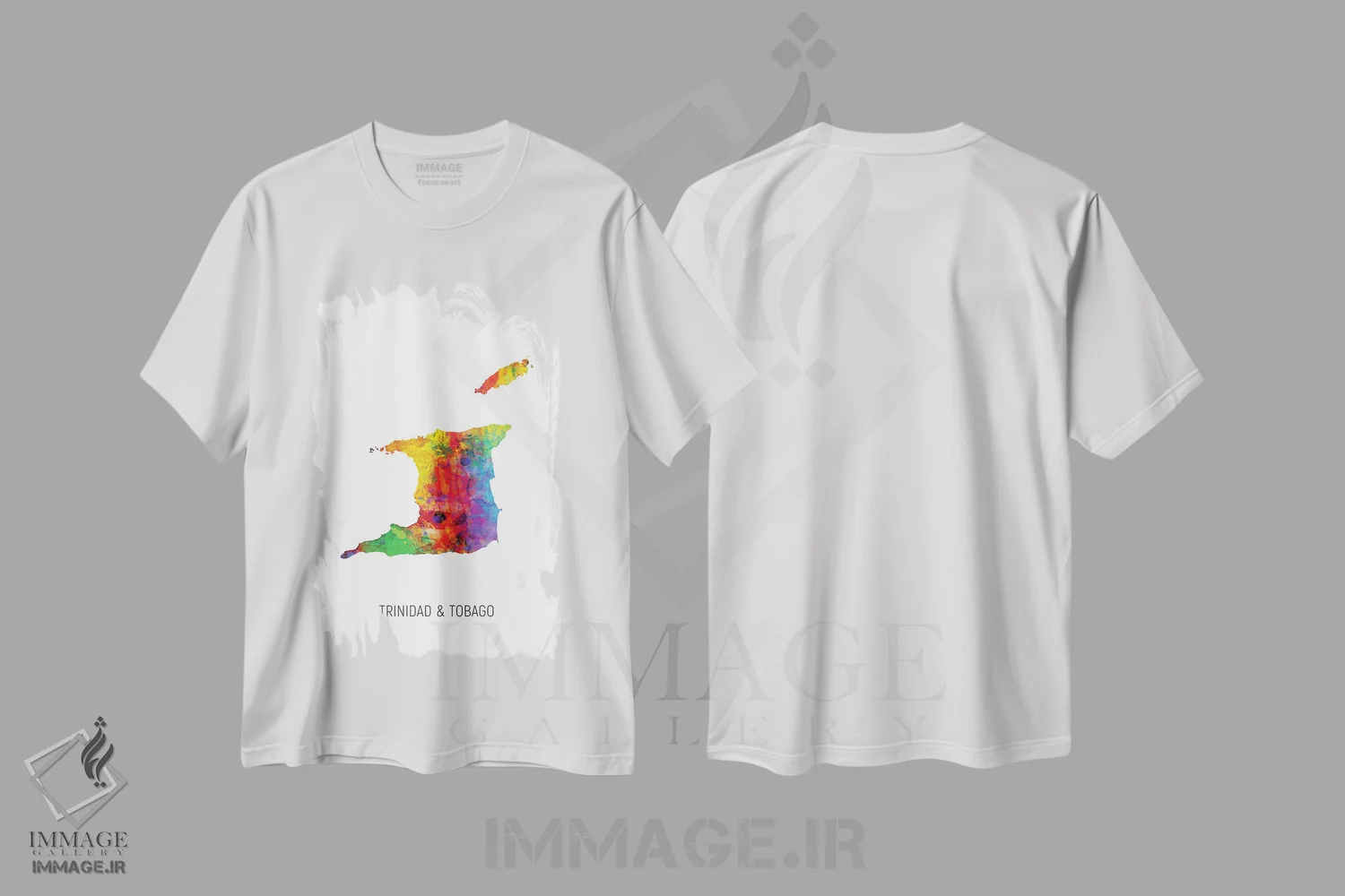 تیشرت سفید طرح دار – تیشرت رنگی ,نقشه ترینیداد و توباگو اثر مایکل تامپست immage.ir