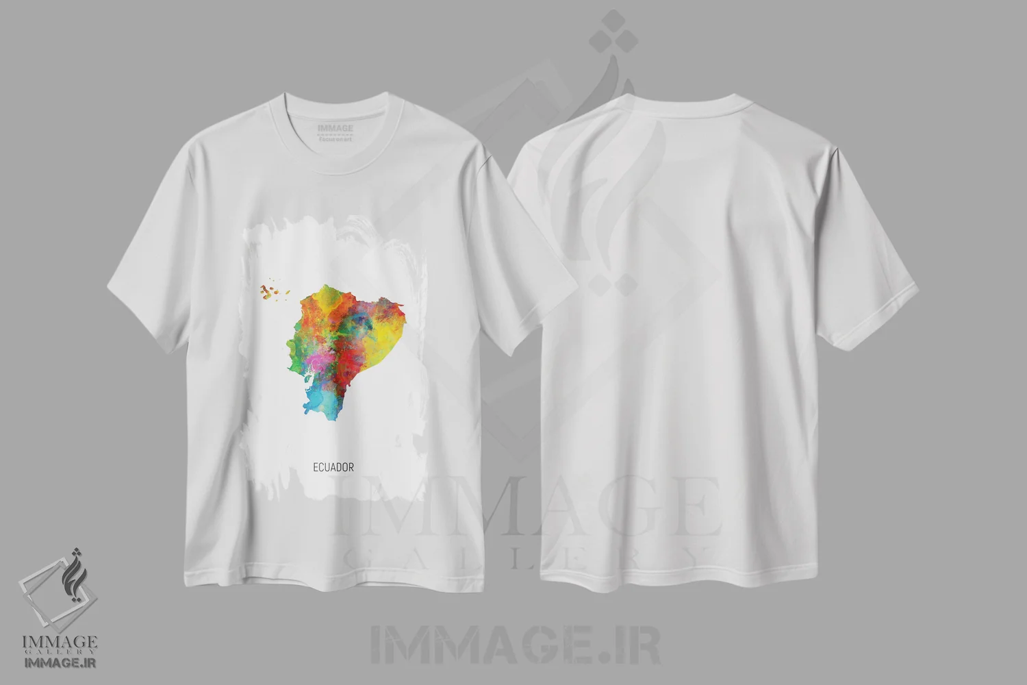 تیشرت سفید طرح دار – تیشرت نقشه کشور ,نقشه اکوادور اثر مایکل تامپست فروشگاه ایماژ