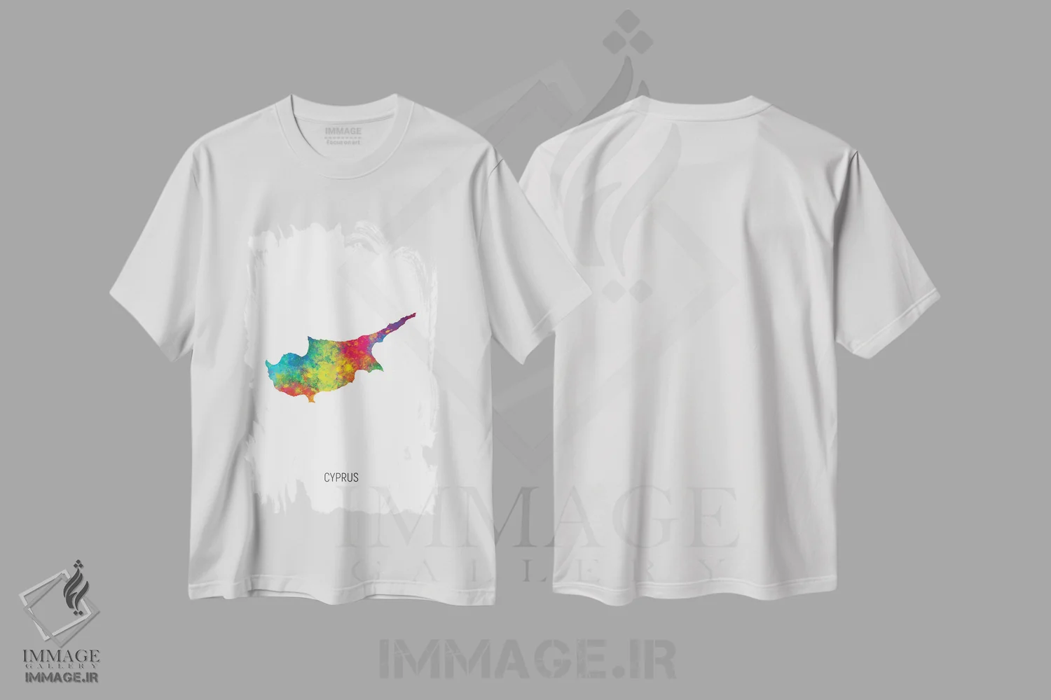 تیشرت سفید طرح دار – تیشرت اروپا ,نقشه قبرس اثر مایکل تامپست immage.ir