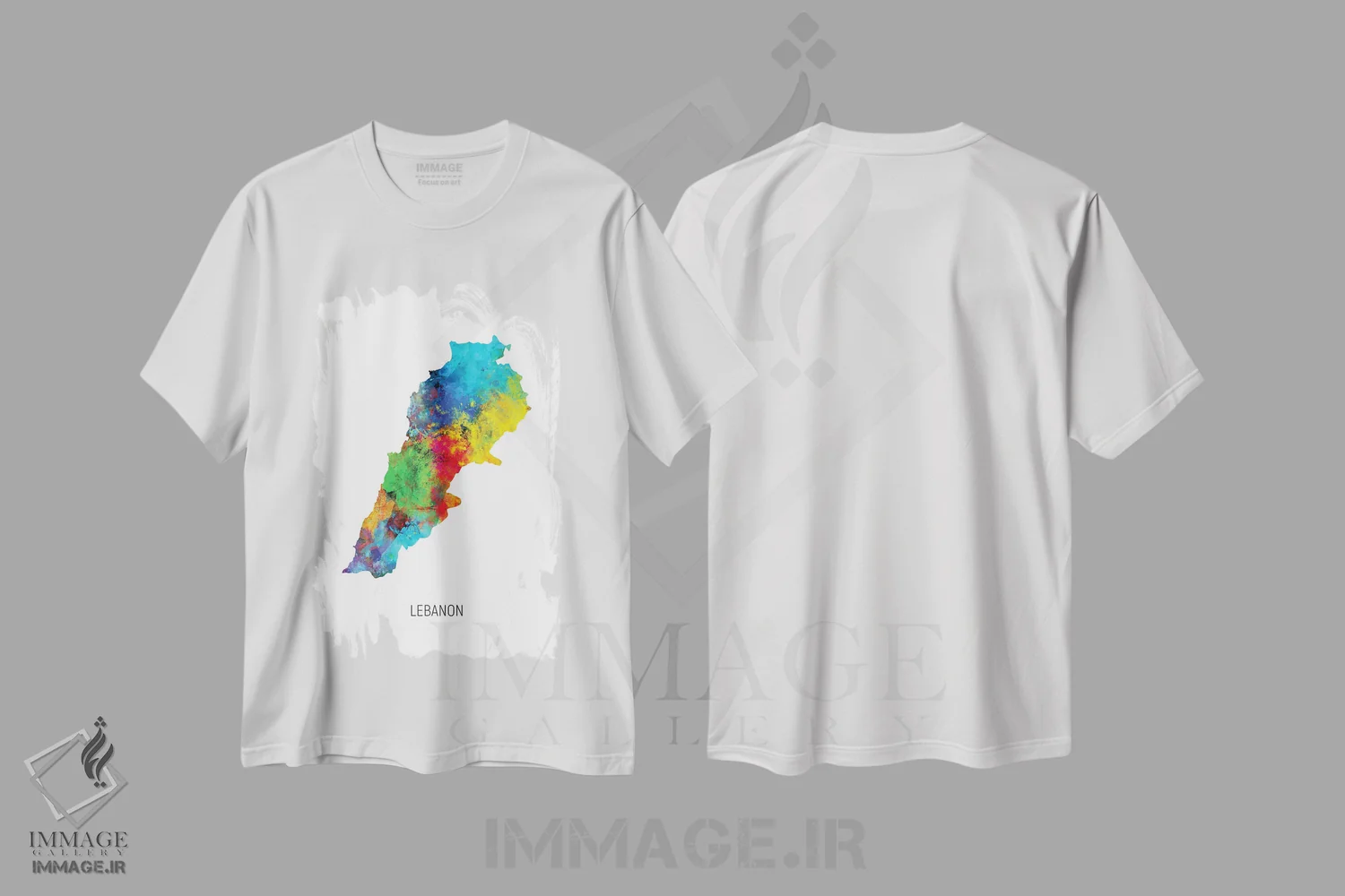 تیشرت سفید طرح دار – تیشرت شهری ,نقشه لبنان اثر مایکل تامپست فروشگاه ایماژ
