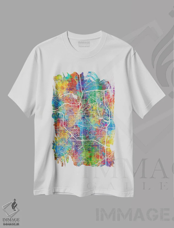 تیشرت سفید طرح دار – تیشرت طراحی مدرن ,نقشه اَن آربر اثر مایکل تامپست immage.ir