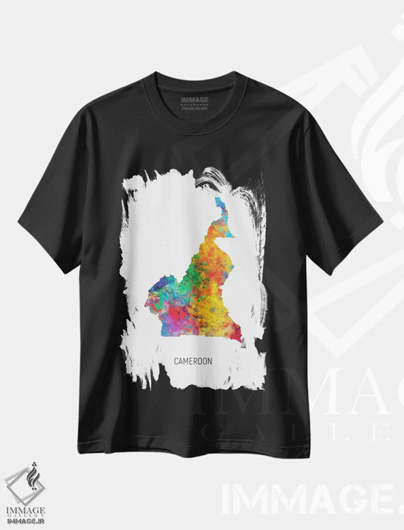 تیشرت مشکی طرح دار – تیشرت نقشه ,نقشه کامرون اثر مایکل تامپست immage.ir