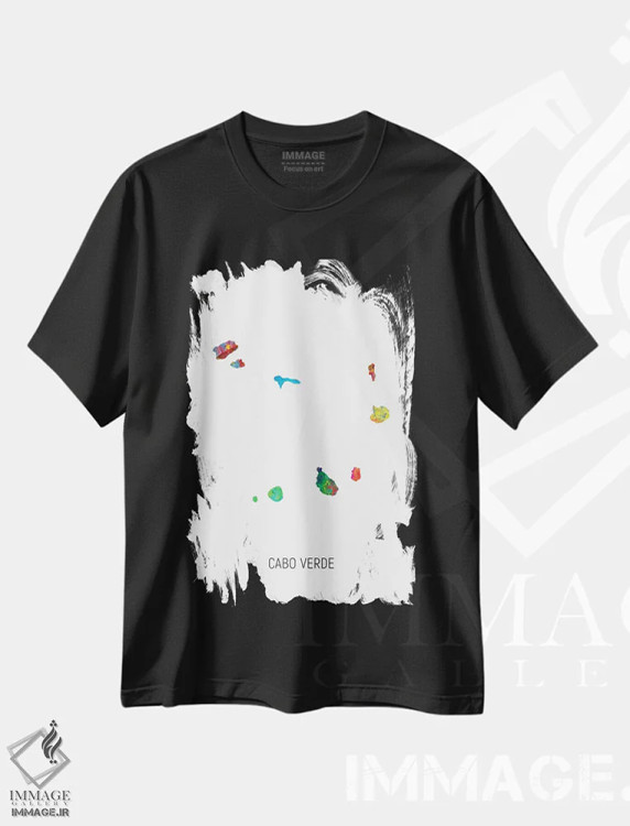 تیشرت مشکی طرح دار – تیشرت مینیمال ,نقشه کیپ ورد اثر مایکل تامپست immage.ir