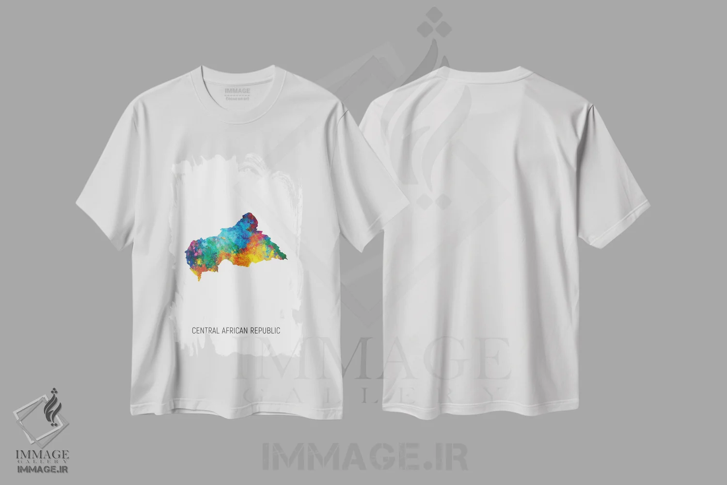 تیشرت سفید طرح دار – تیشرت هنری ,نقشه جمهوری آفریقای مرکزی اثر مایکل تامپست فروشگاه ایماژ