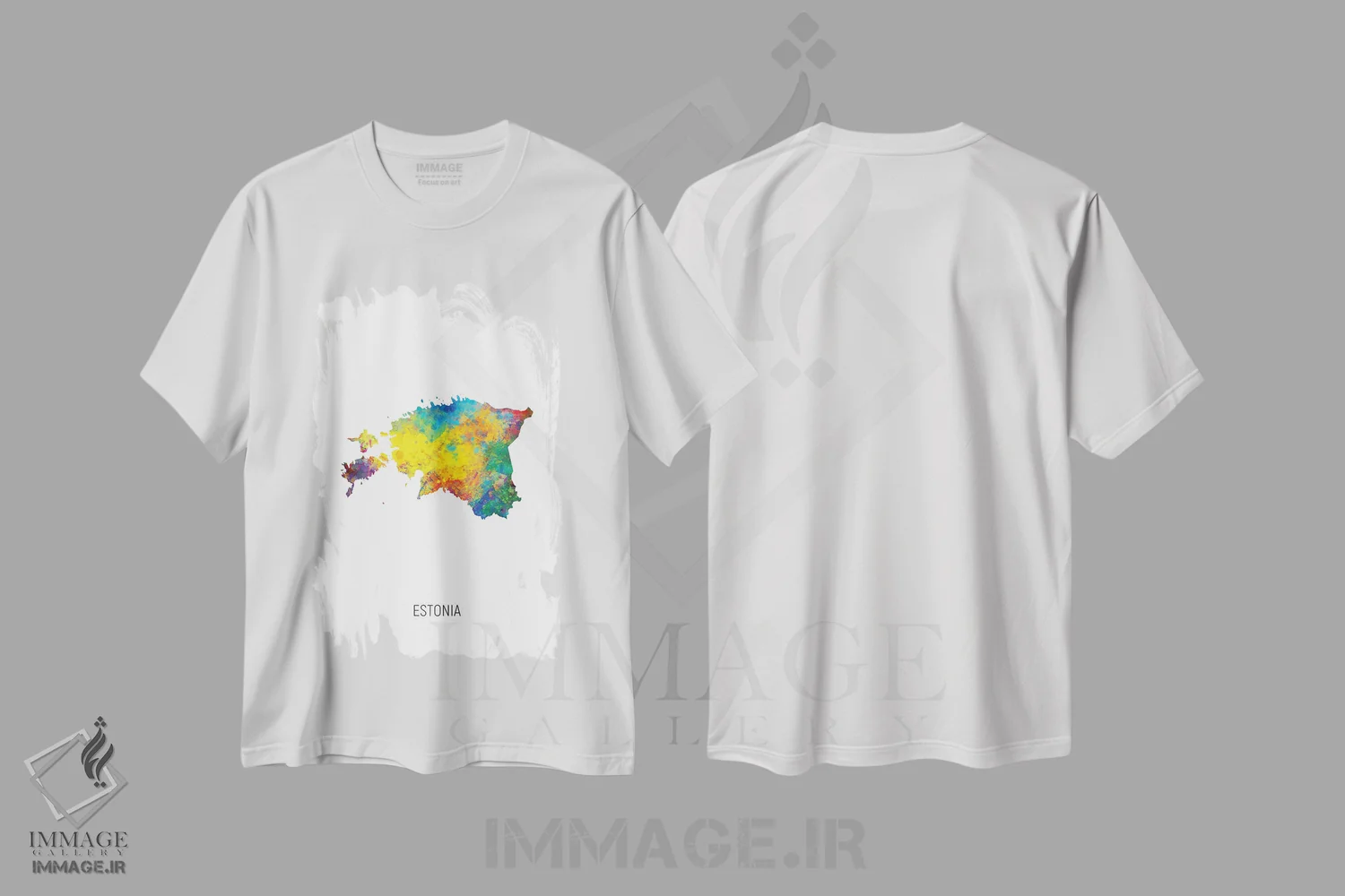 تیشرت سفید طرح دار – تیشرت مینیمال ,نقشه استونی اثر مایکل تامپست فروشگاه ایماژ