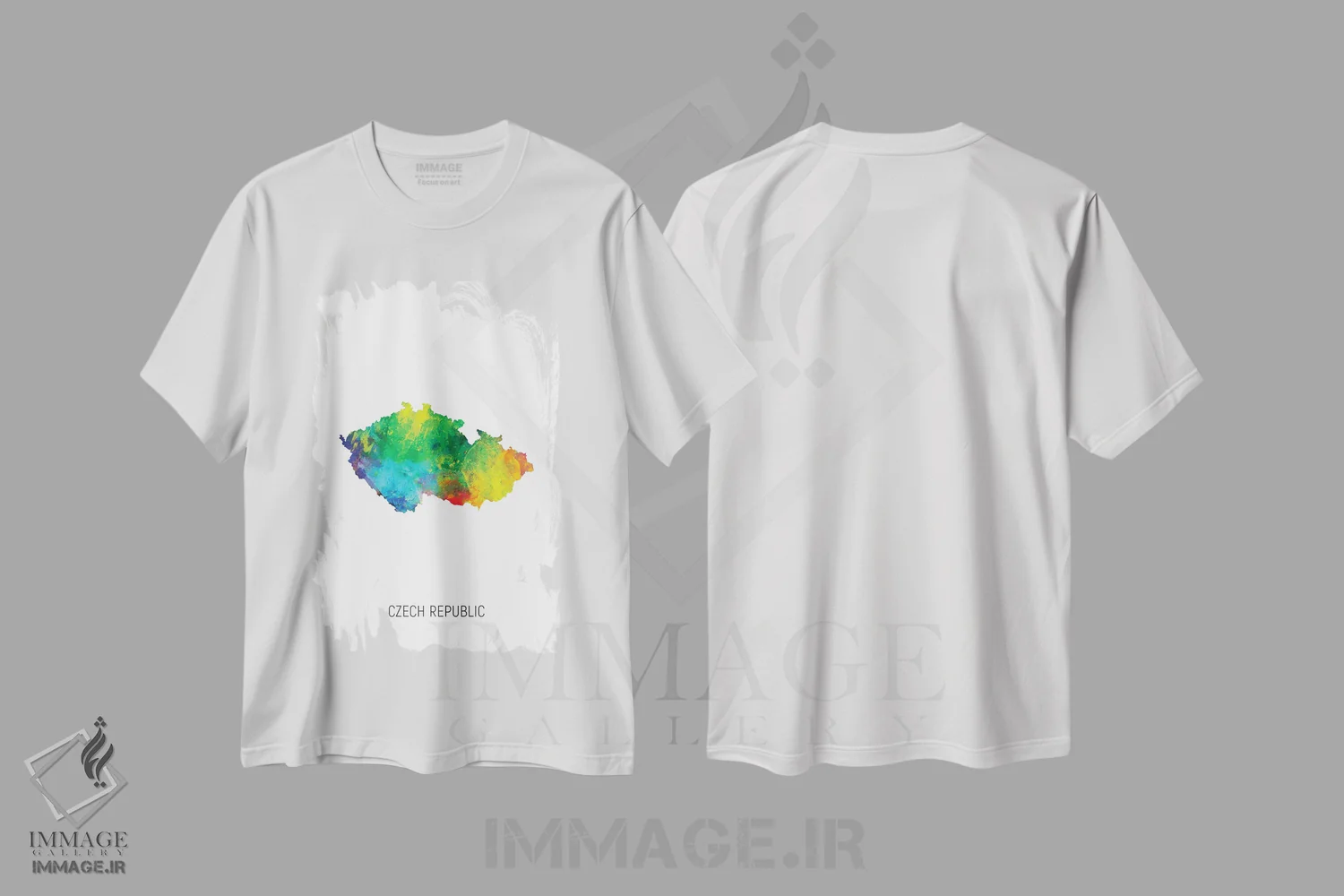 تیشرت سفید طرح دار – تیشرت نقشه ,نقشه جمهوری چک اثر مایکل تامپست فروشگاه ایماژ