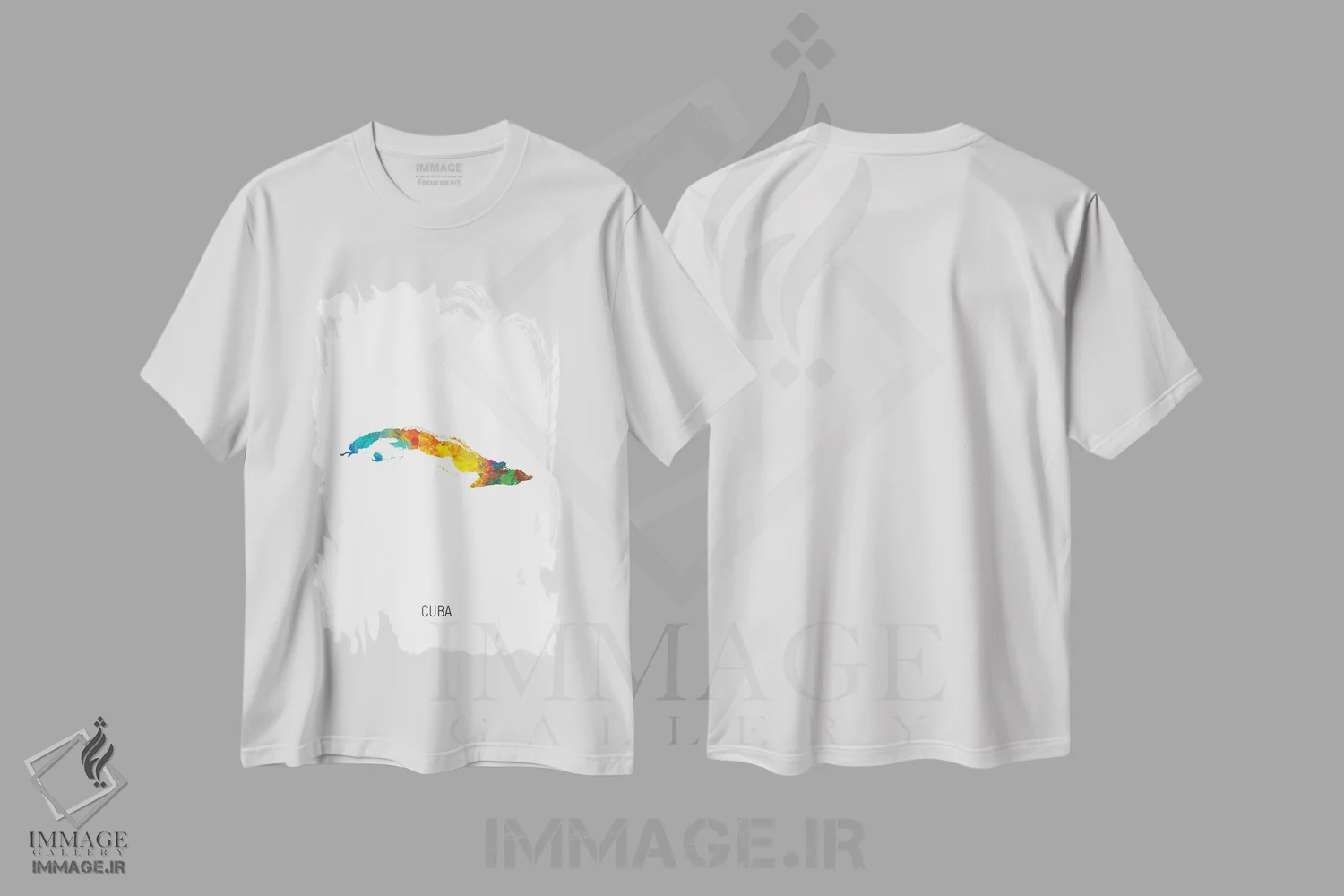 تیشرت سفید طرح دار – تیشرت تابستانی ,نقشه کوبا اثر مایکل تامپست immage.ir