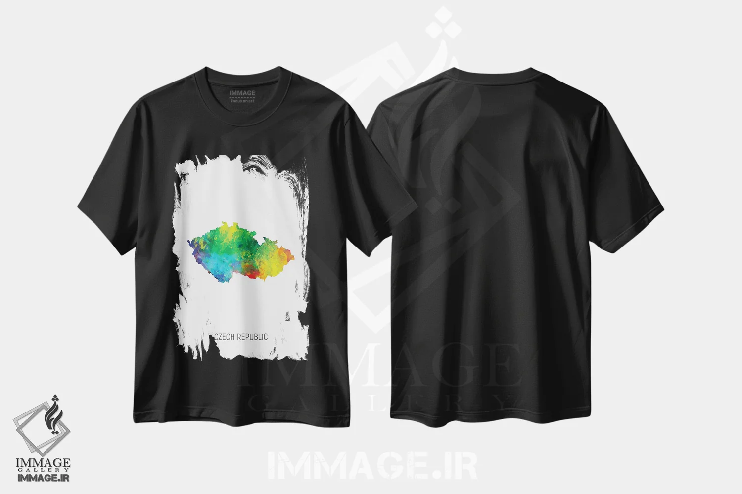 تیشرت مشکی طرح دار – تیشرت نقشه ,نقشه جمهوری چک اثر مایکل تامپست immage.ir