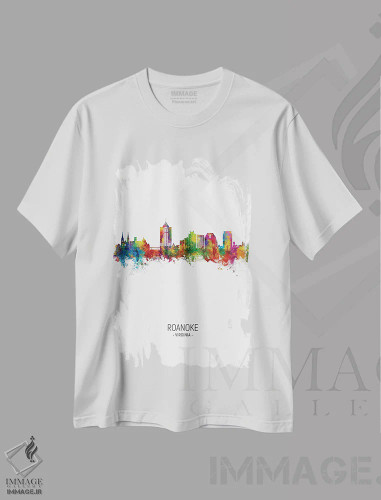 تیشرت سفید طرح دار – تیشرت شهری ,افق رونُک، ویرجینیا اثر مایکل تامپست فروشگاه ایماژ