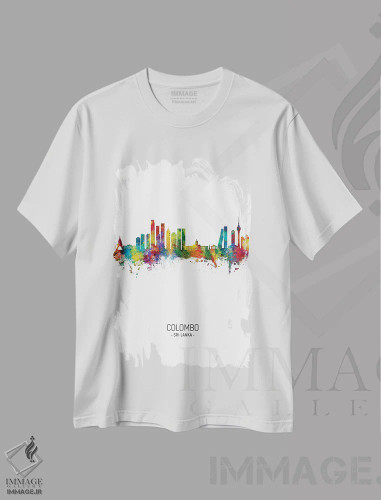 تیشرت سفید طرح دار – تیشرت آسیا ,افق کلمبو، سری لانکا اثر مایکل تامپست فروشگاه ایماژ