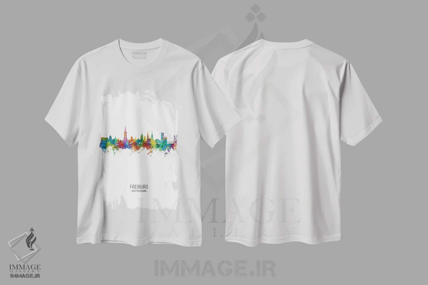 تیشرت سفید طرح دار – تیشرت اروپایی ,افق فرایبورگ، آلمان اثر مایکل تامپست immage.ir