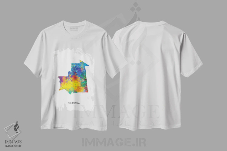 تیشرت سفید طرح دار – تیشرت آفریقا ,نقشه موریتانی اثر مایکل تامپست فروشگاه ایماژ