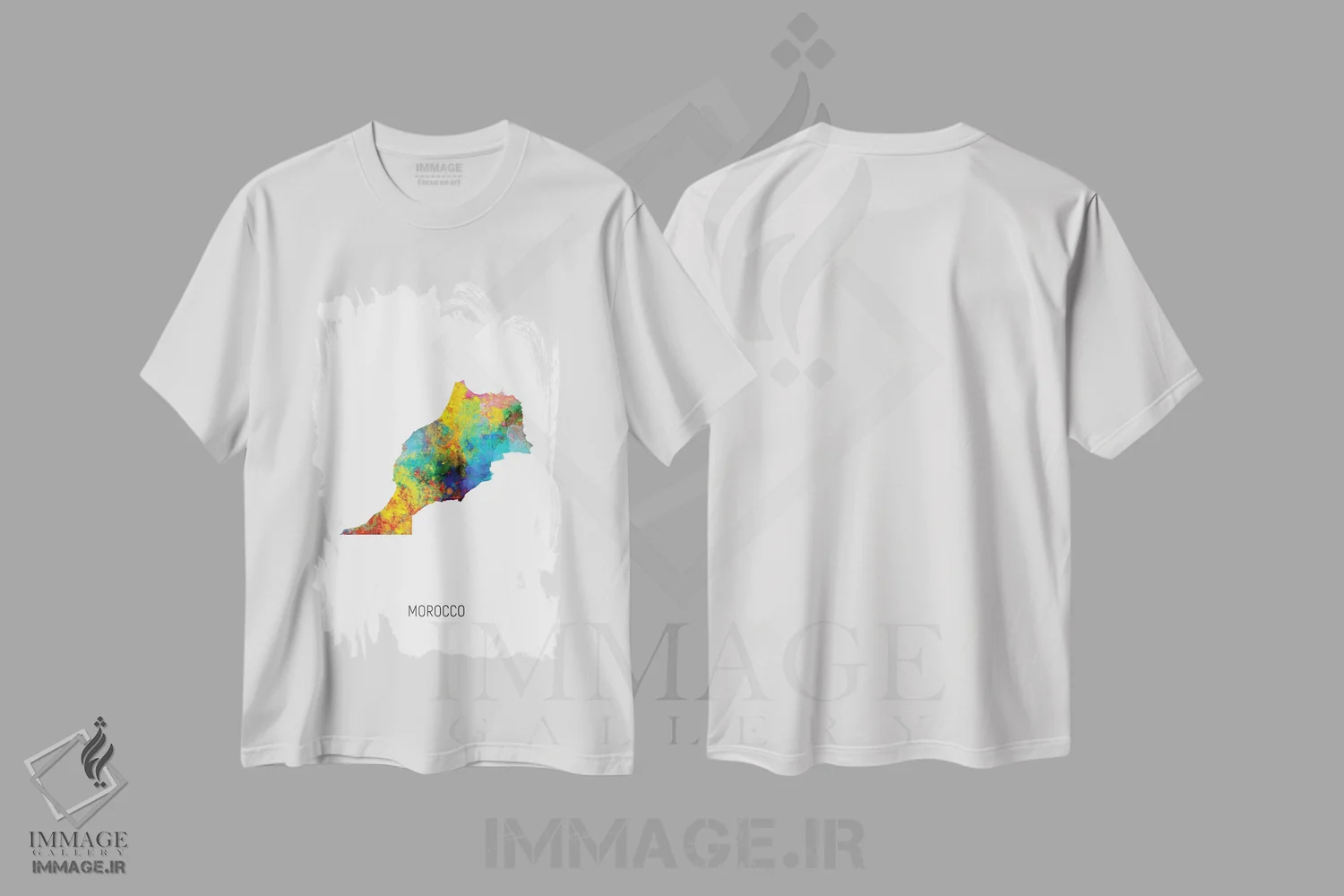 تیشرت سفید طرح دار – تیشرت مدیترانه ,نقشه مراکش اثر مایکل تامپست immage.ir