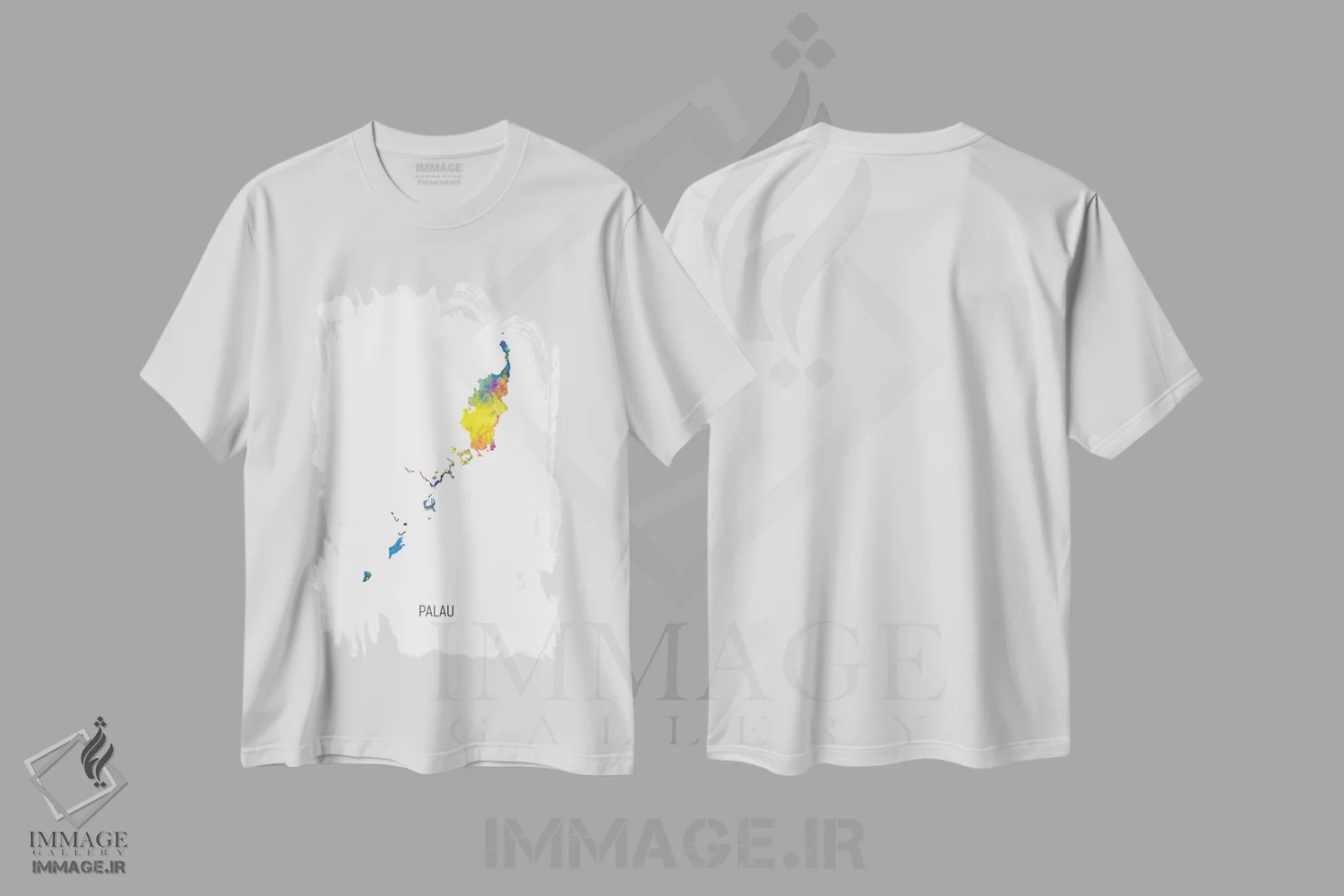 تیشرت سفید طرح دار – تیشرت نقشه دار ,نقشه پالائو اثر مایکل تامپست immage.ir