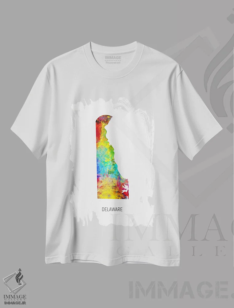 تیشرت سفید طرح دار – تیشرت هنری ,نقشه دلاور اثر مایکل تامپست فروشگاه ایماژ