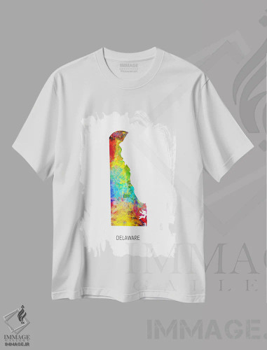 تیشرت سفید طرح دار – تیشرت هنری ,نقشه دلاور اثر مایکل تامپست فروشگاه ایماژ