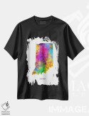 تیشرت مشکی طرح دار – تیشرت هنری ,نقشه ایندیانا اثر مایکل تامپست immage.ir