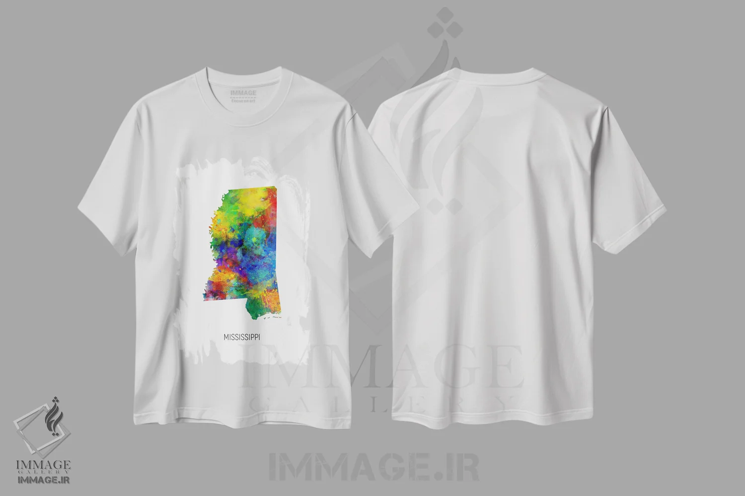 تیشرت سفید طرح دار – تیشرت نقشه دار ,نقشه میسی سی پی اثر مایکل تامپست immage.ir
