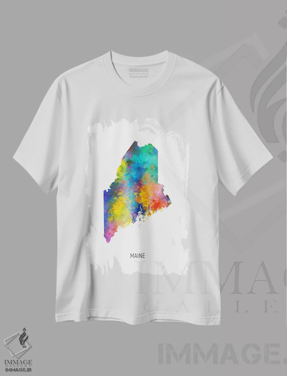 تیشرت سفید طرح دار – تیشرت هنری نقشه ,نقشه مین اثر مایکل تامپست immage.ir