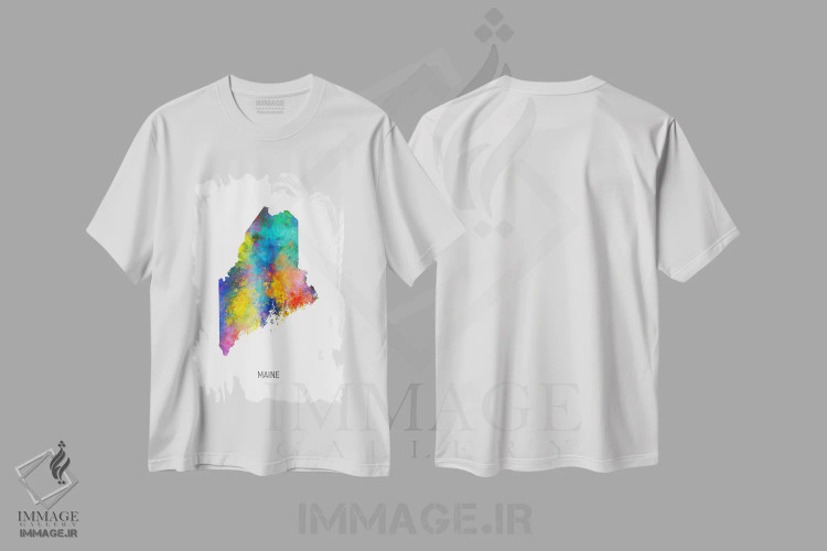 تیشرت سفید طرح دار – تیشرت هنری نقشه ,نقشه مین اثر مایکل تامپست immage.ir