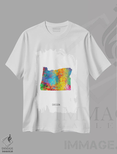 تیشرت سفید طرح دار – تیشرت طبیعت ,نقشهٔ اورگن اثر مایکل تامپست فروشگاه ایماژ