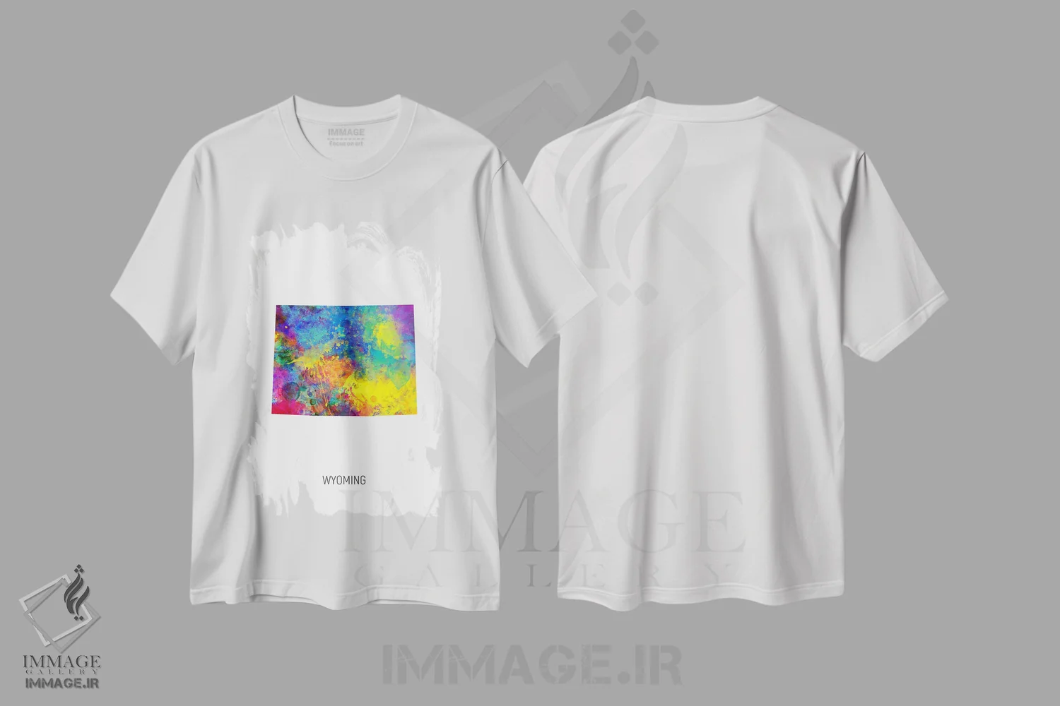تیشرت سفید طرح دار – تیشرت نقشه ,نقشهٔ وایومینگ اثر مایکل تامپست immage.ir