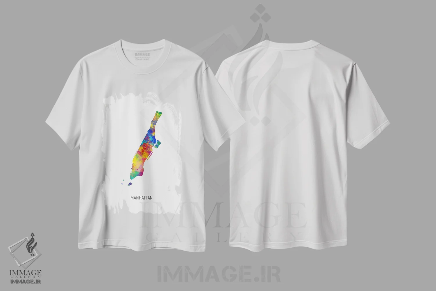 تیشرت سفید طرح دار – تیشرت شهری ,نقشهٔ منهتن، نیویورک سیتی اثر مایکل تامپست immage.ir