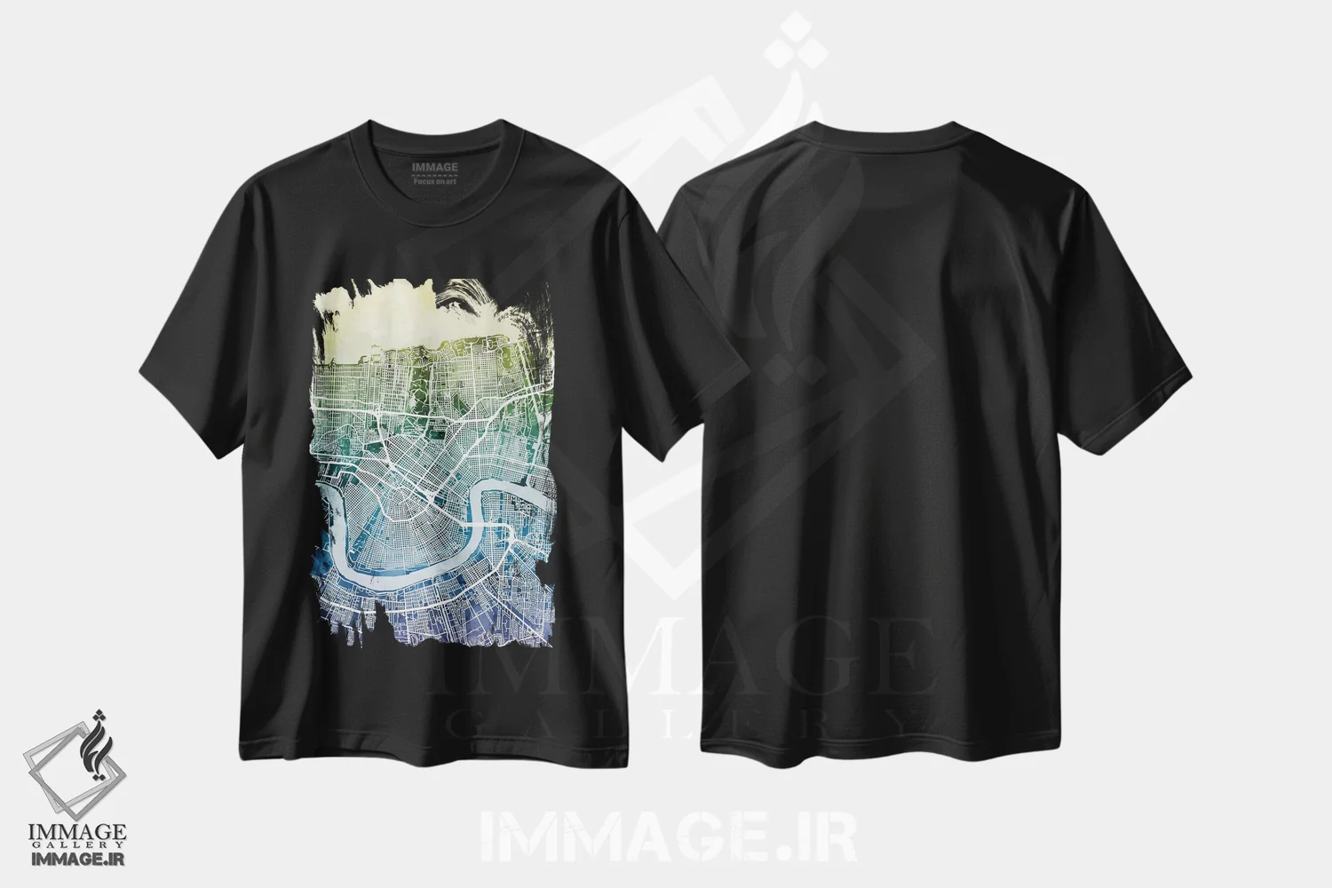 تیشرت مشکی طرح دار – تیشرت آبستره ,Louisiana, USA,نیواورلئان، لوئیزیانا، آمریکا اثر مایکل تامپست فروشگاه ایماژ