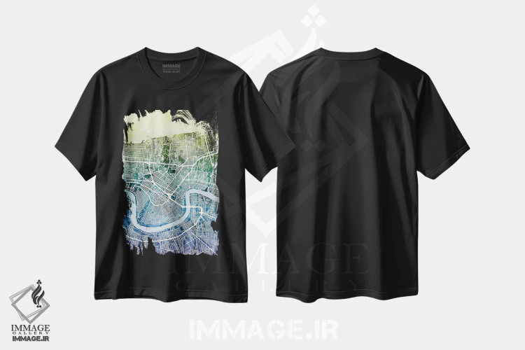 تیشرت مشکی طرح دار – تیشرت آبستره ,Louisiana, USA,نیواورلئان، لوئیزیانا، آمریکا اثر مایکل تامپست فروشگاه ایماژ