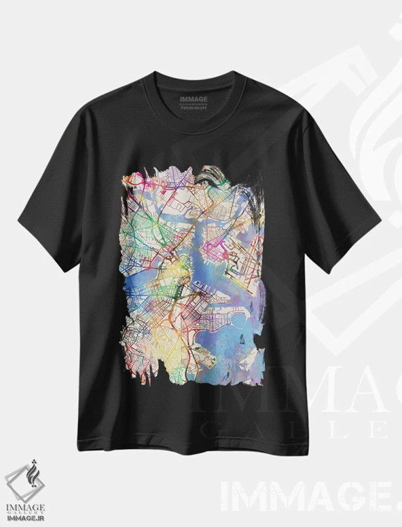 تیشرت مشکی طرح دار – تیشرت هنری بوستون ,Massachusetts, USA,بوستون، ماساچوست، آمریکا اثر مایکل تامپست immage.ir