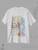 تیشرت سفید طرح دار – تیشرت نقشه انتزاعی ,Illinois, USA,شیکاگو، ایلینوی، آمریکا اثر مایکل تامپست immage.ir