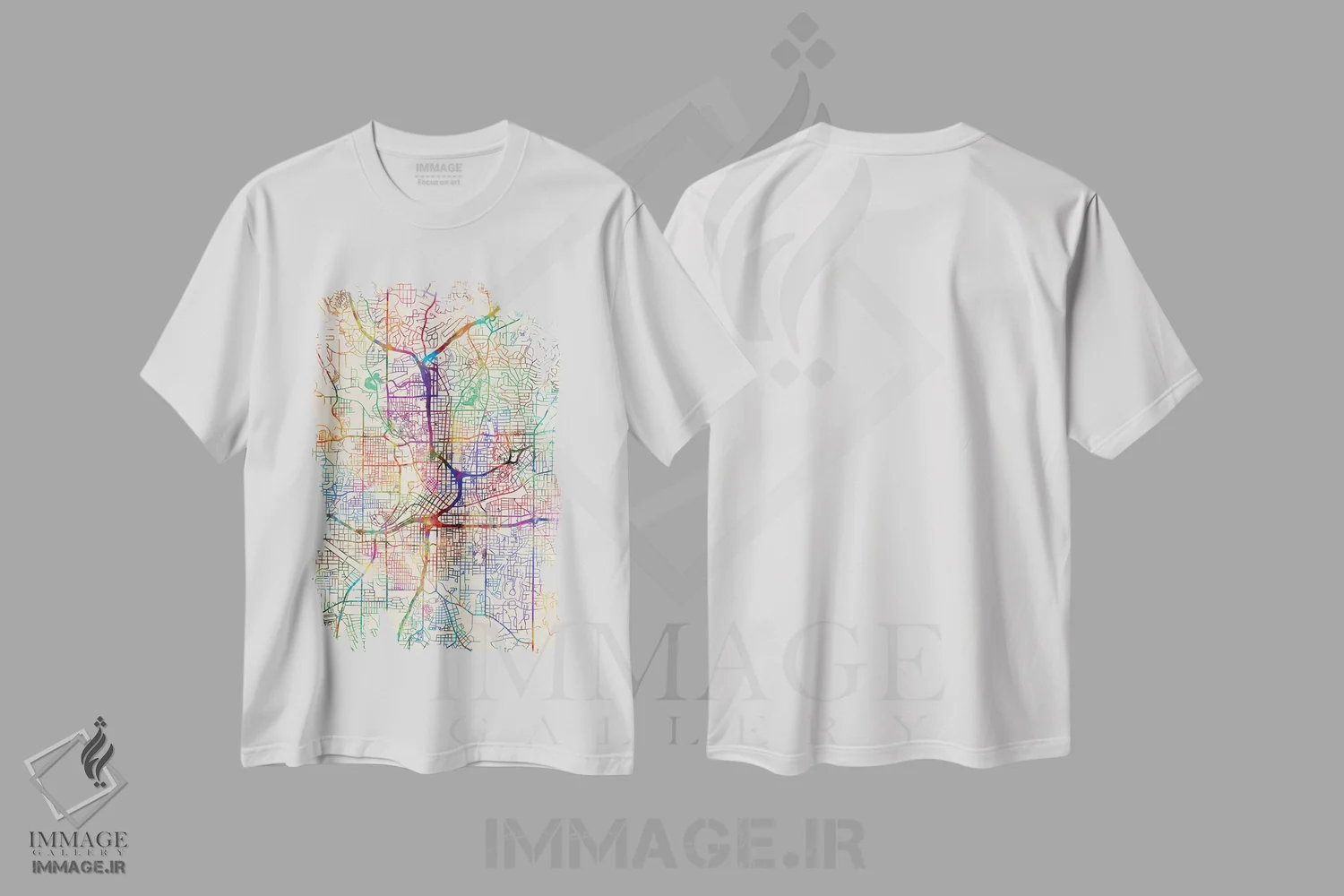 تیشرت سفید طرح دار – تیشرت نقشه شهری ,Georgia, USA,آتلانتا، جورجیا، آمریکا اثر مایکل تامپست immage.ir