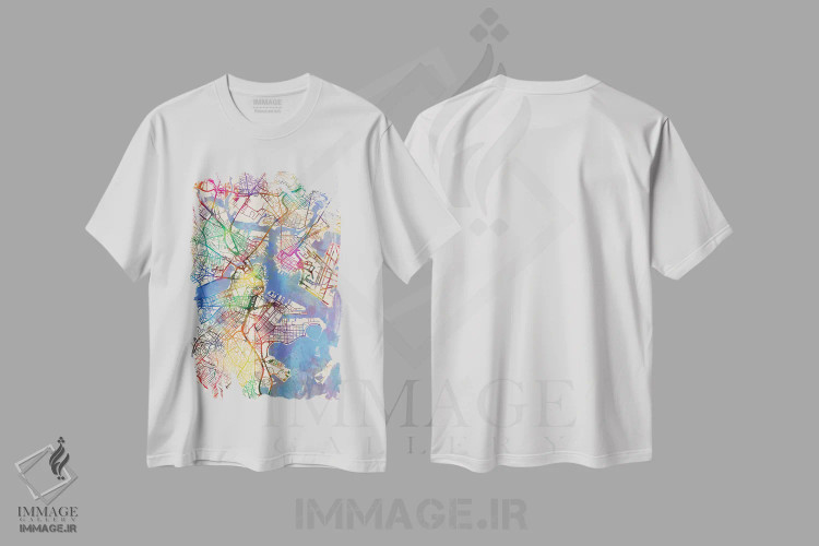 تیشرت سفید طرح دار – تیشرت هنری بوستون ,Massachusetts, USA,بوستون، ماساچوست، آمریکا اثر مایکل تامپست فروشگاه ایماژ