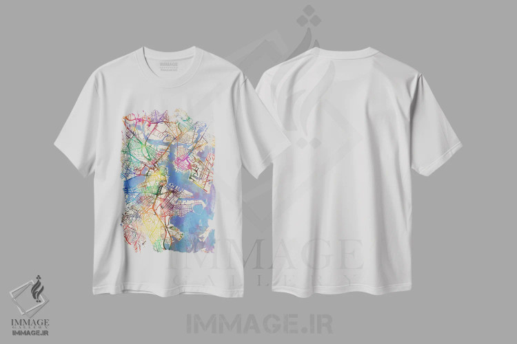 تیشرت سفید طرح دار – تیشرت هنری بوستون ,Massachusetts, USA,بوستون، ماساچوست، آمریکا اثر مایکل تامپست فروشگاه ایماژ