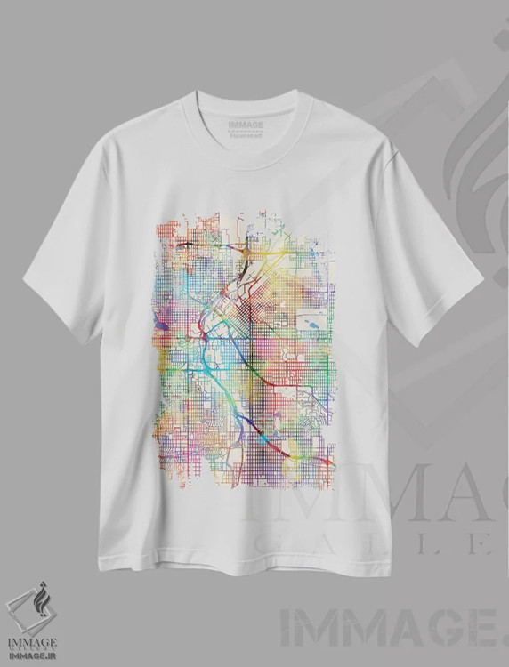 تیشرت سفید طرح دار – تیشرت هنری دنور ,Colorado, USA,دنور، کلرادو، آمریکا اثر مایکل تامپست فروشگاه ایماژ