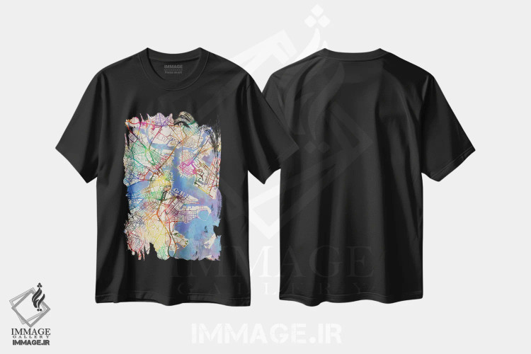 تیشرت مشکی طرح دار – تیشرت هنری بوستون ,Massachusetts, USA,بوستون، ماساچوست، آمریکا اثر مایکل تامپست immage.ir