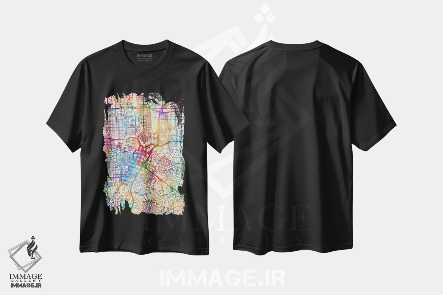 تیشرت مشکی طرح دار – تیشرت هنری ,Texas, USA,هیوستون، تگزاس، آمریکا اثر مایکل تامپست فروشگاه ایماژ