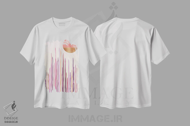 تیشرت سفید طرح دار – تیشرت انتزاعی ,باغ صحرایی انتزاعی اثر مدرن تروپیکال فروشگاه ایماژ