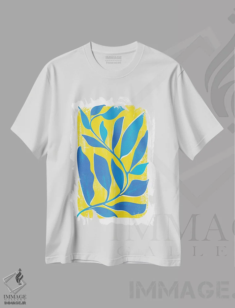 تیشرت سفید طرح دار – تیشرت استوایی ,با من برقص اثر مدرن تروپیکال immage.ir