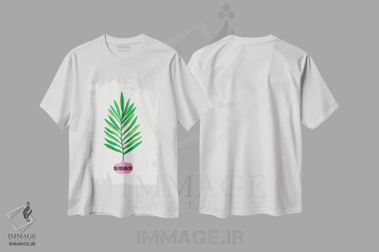 تیشرت سفید طرح دار – تیشرت گیاهان ,برگ گرمسیری مدرن اثر مدرن تروپیکال immage.ir