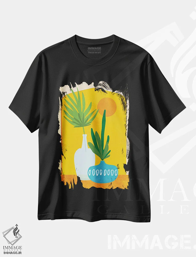 تیشرت مشکی طرح دار – تیشرت مدرن ,خانه تلفیقی اثر مدرن تروپیکال immage.ir