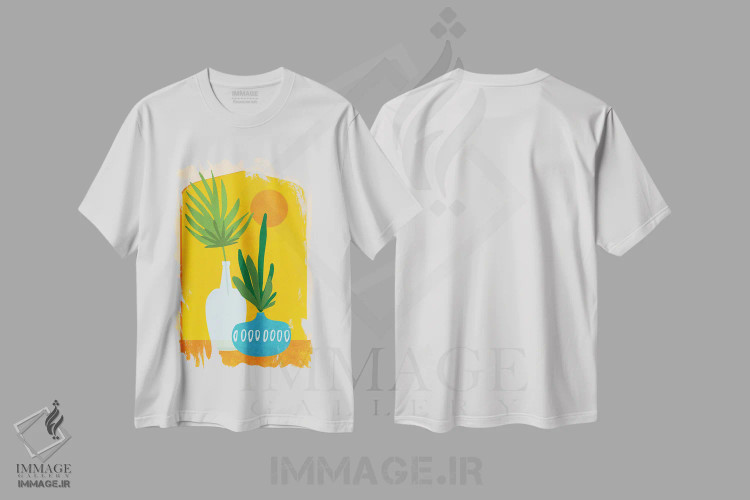 تیشرت سفید طرح دار – تیشرت مدرن ,خانه تلفیقی اثر مدرن تروپیکال فروشگاه ایماژ